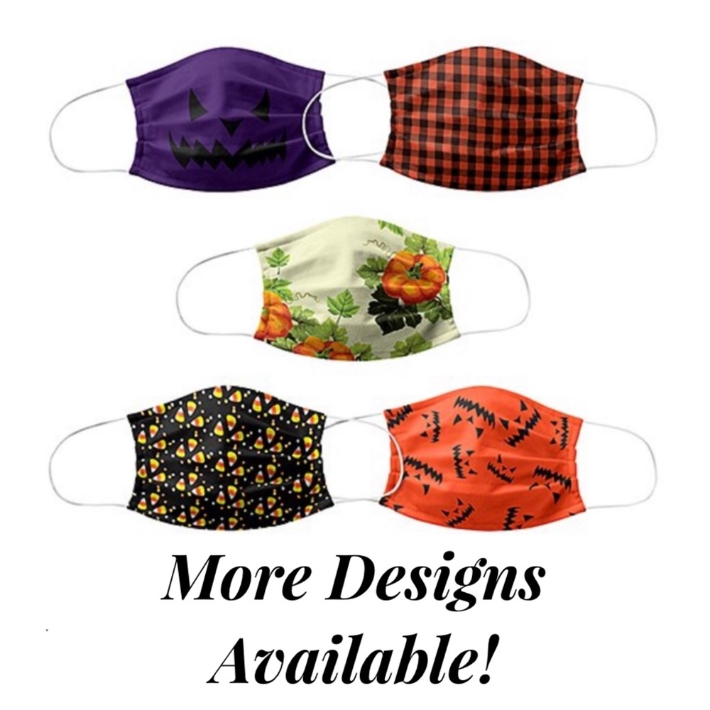 1 Unisex Orange Black Halloween Face Mask NIP - Picture 5 of 5